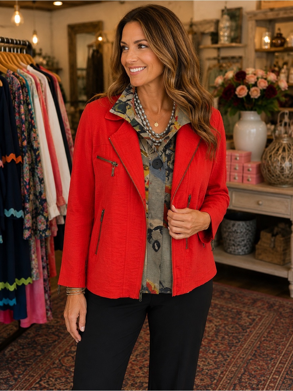 Red Moto Jacket